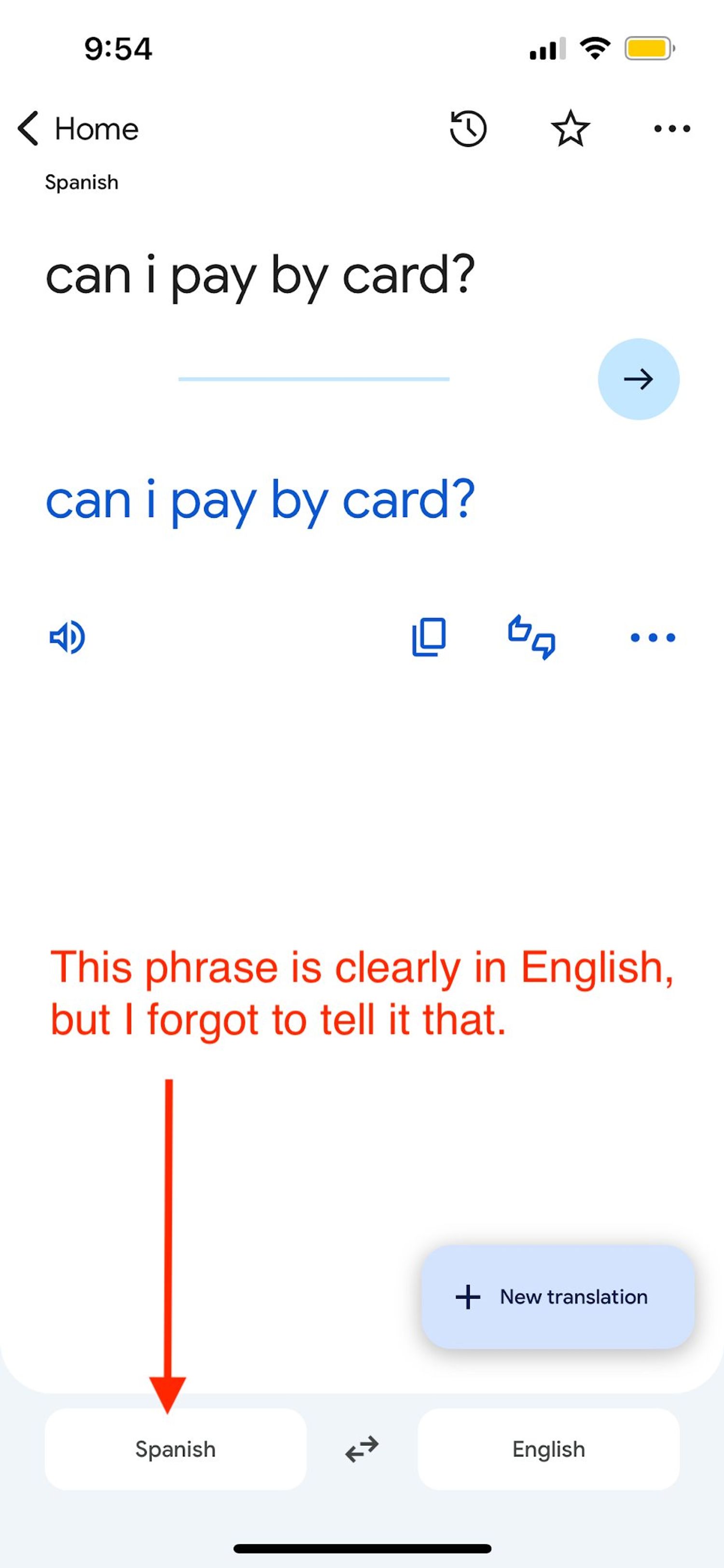 Google Translate requires you to select the language upfront.