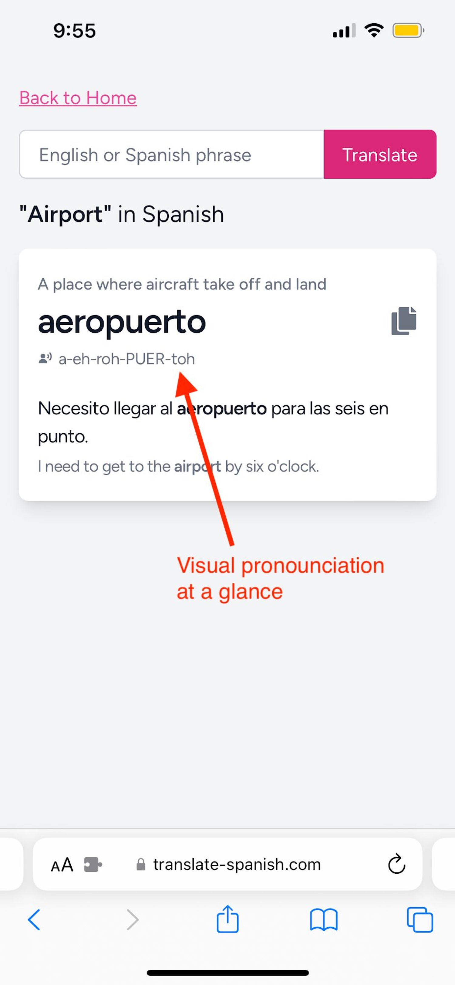 My app provides pronunciation at a glance without needing audio.